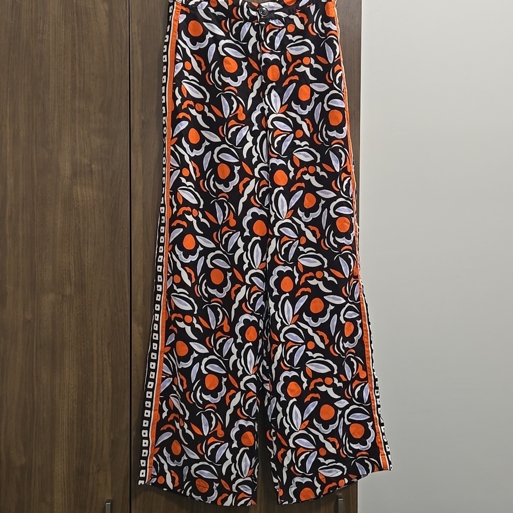 Anthropologie Breezy Straight Pant Red Motif Print Pants-Size 2 - Picture 6 of 17